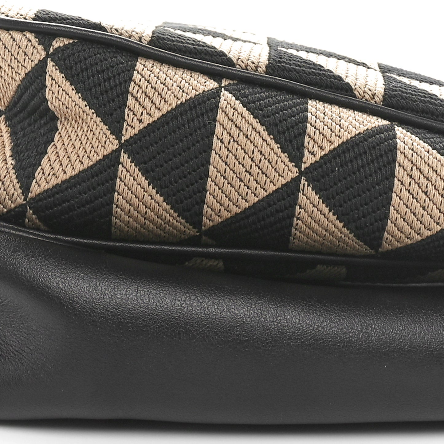 Jacquard Calfskin Triangolo Symbole Embroidered Mini Triangle Double Bag Black Corda