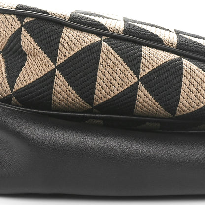 Prada Jacquard Calfskin Triangolo Symbole Embroidered Mini Triangle Double Bag Black Corda 9 of 9