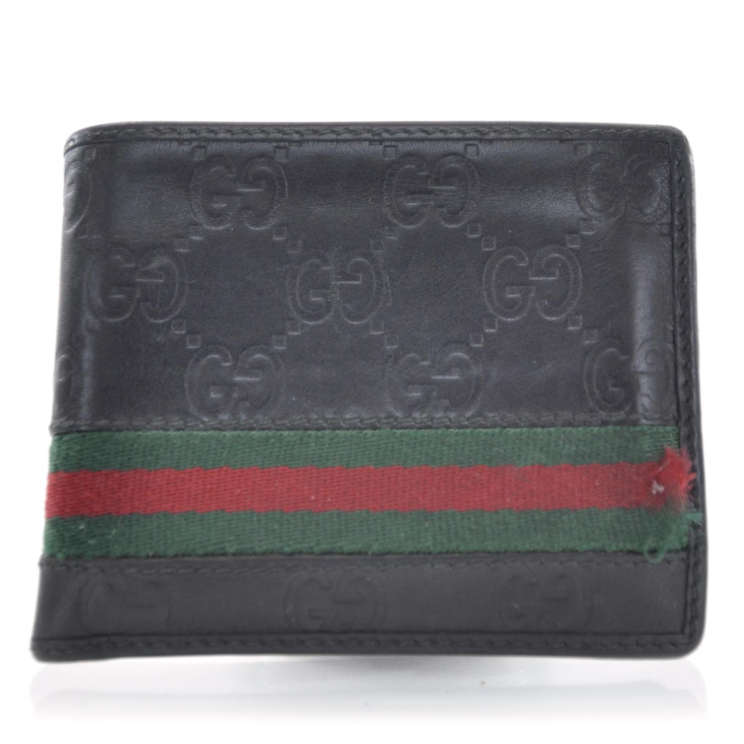 Gucci Mens Guccissima Web Bi-Fold Wallet Black 1 of 7