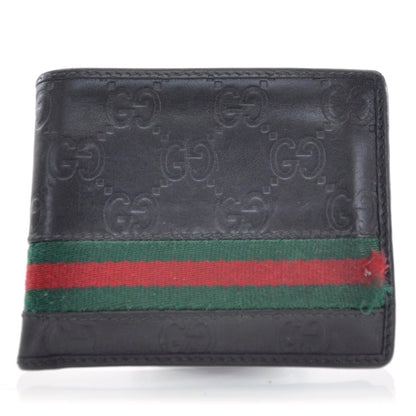 Gucci Mens Guccissima Web Bi-Fold Wallet Black 1 of 7