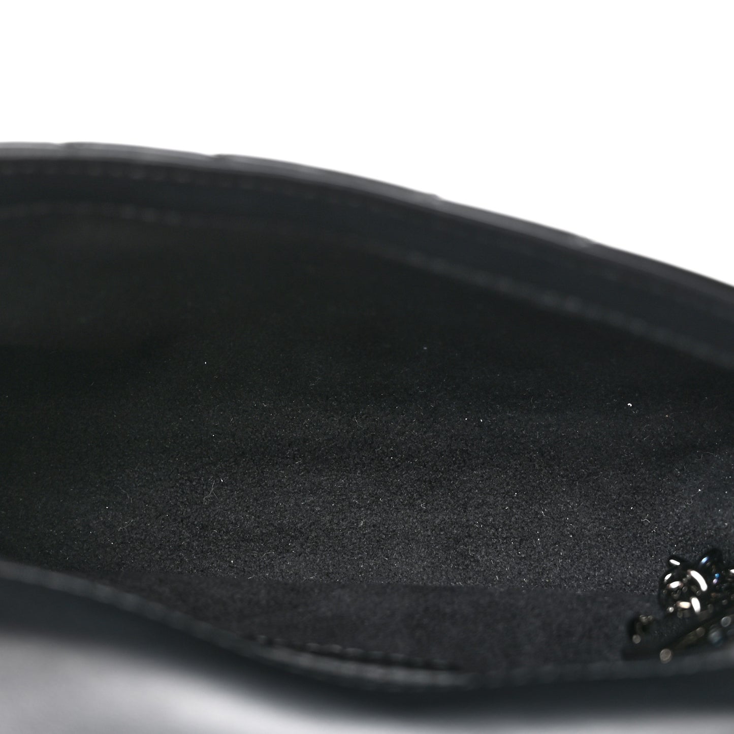 Patent Lambskin Enamel Matelasse Monochrome Super Mini GG Marmont Shoulder Bag Black