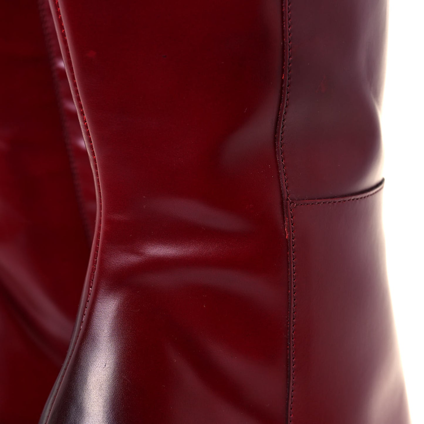 Calfskin Quadro Over The Knee Boots 38 Rouge