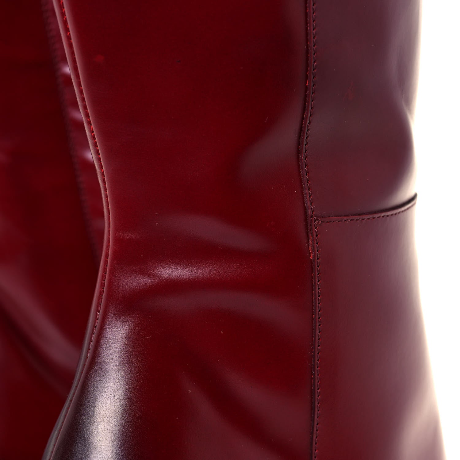 Balenciaga Calfskin Quadro Over The Knee Boots 38 Rouge 9 of 11