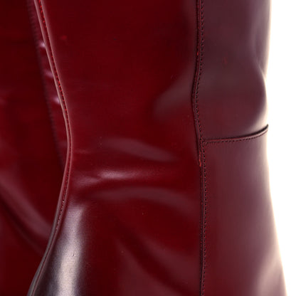 Balenciaga Calfskin Quadro Over The Knee Boots 38 Rouge 9 of 11