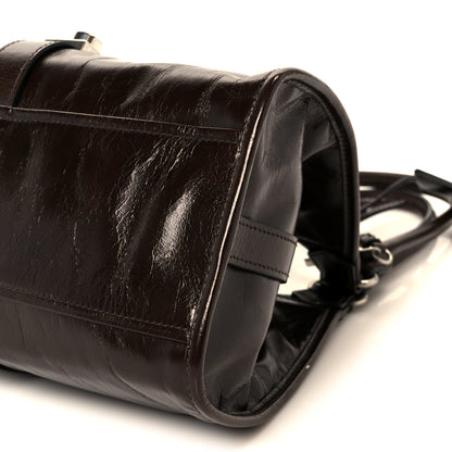 Prada Glossy Calfskin Medium Tote Bag Dark Brown 10 of 10