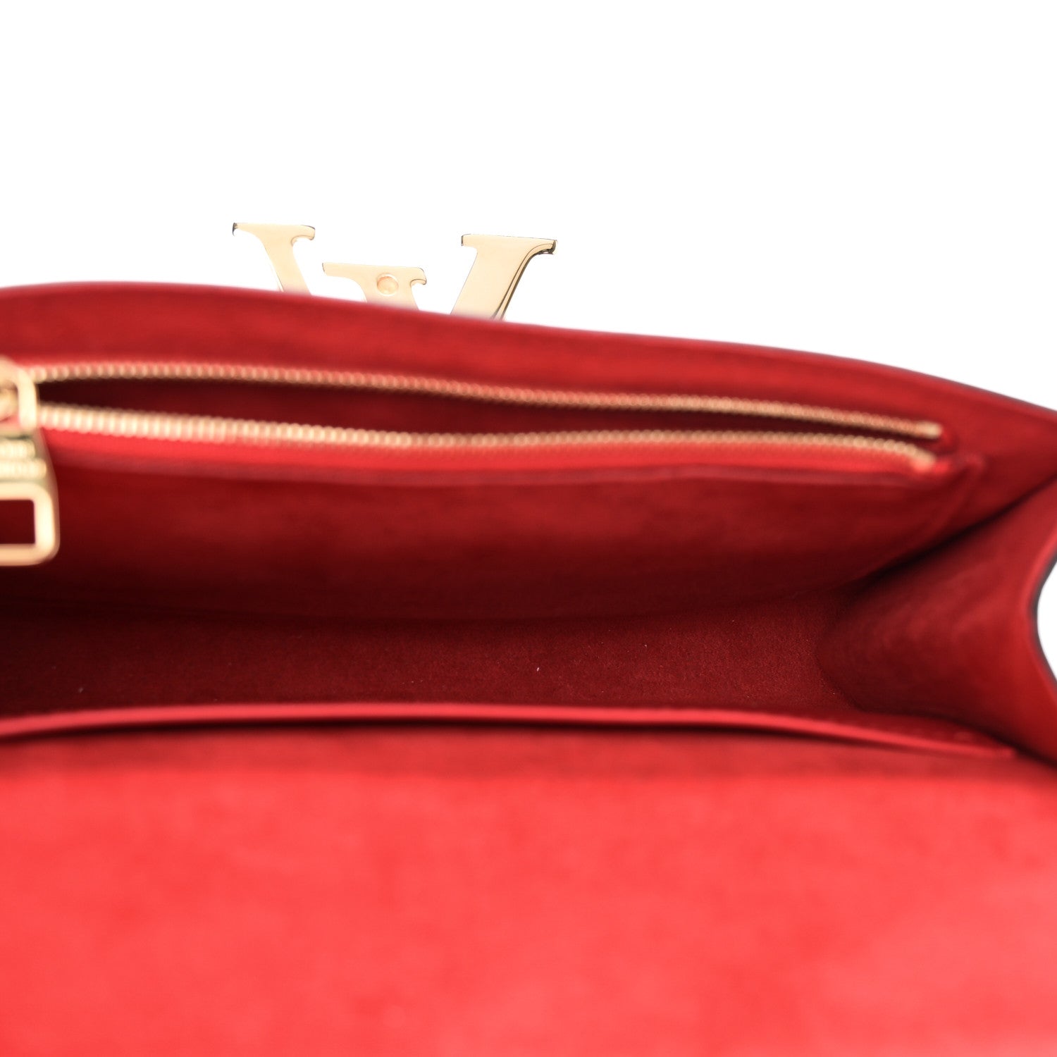 Louis Vuitton Calfskin Chain Louise MM Red 5 of 9