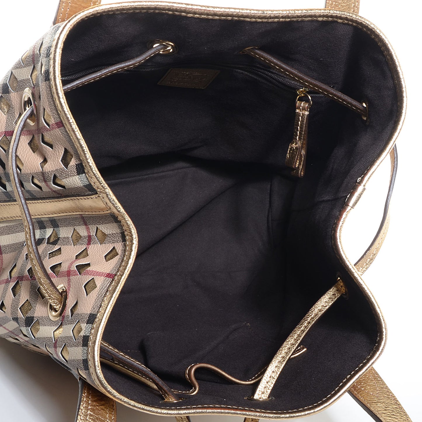 Haymarket Check Drawstring Claudia Bag Gold