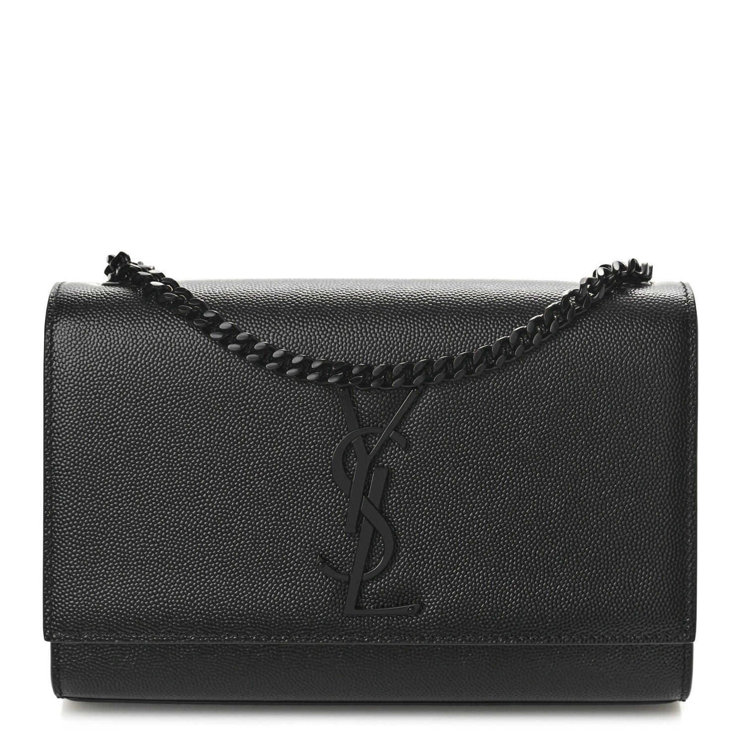 Saint Laurent Grain De Poudre Small Monogram Monochrome Kate Satchel Black 1 of 10