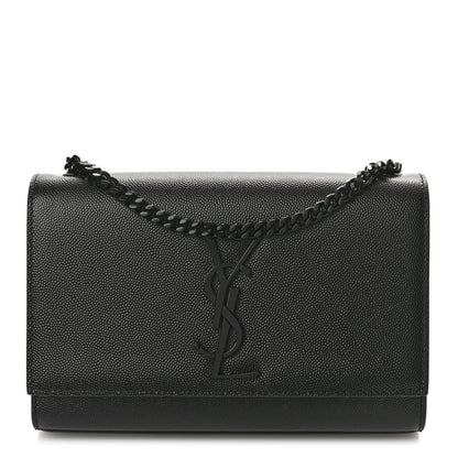 Saint Laurent Grain De Poudre Small Monogram Monochrome Kate Satchel Black 1 of 10
