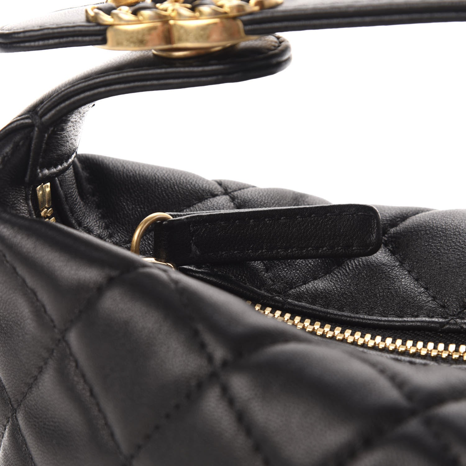 Chanel Lambskin Quilted Small Perfect Meeting Hobo Black 10 of 11