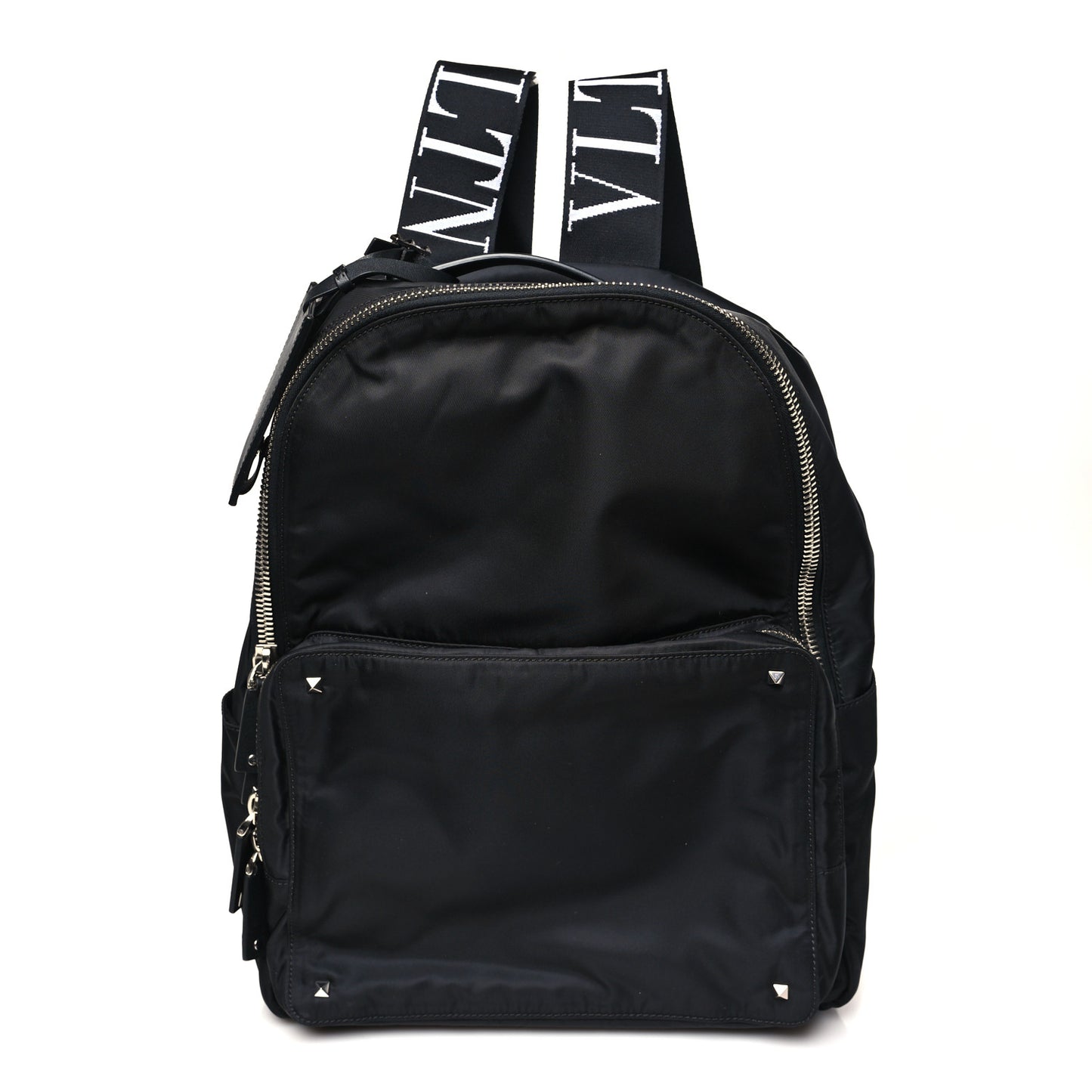 Nylon Rockstud Backpack Black