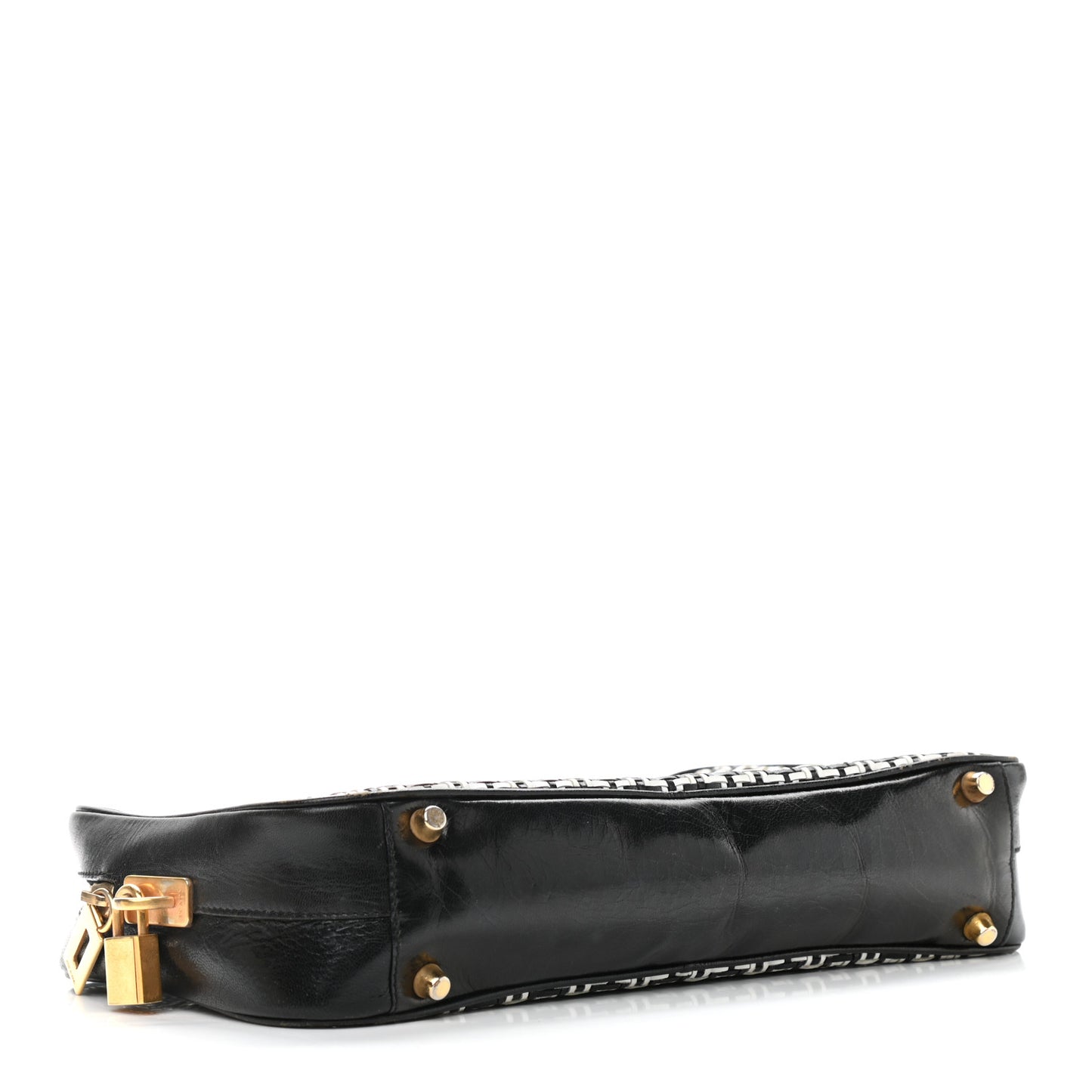 Goatskin Woven Bowler Black