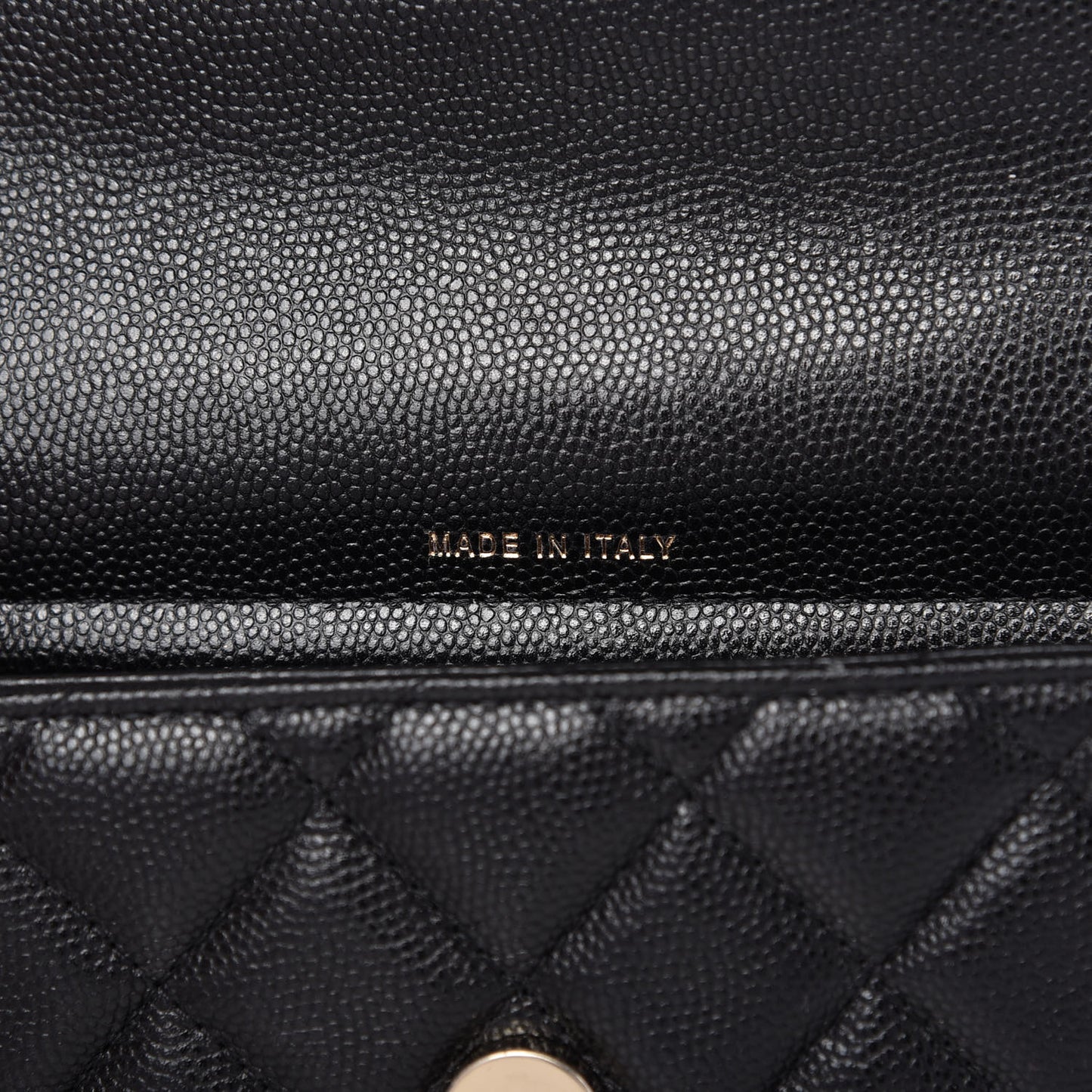 Caviar Quilted Flap Phone Holder With Chain Black