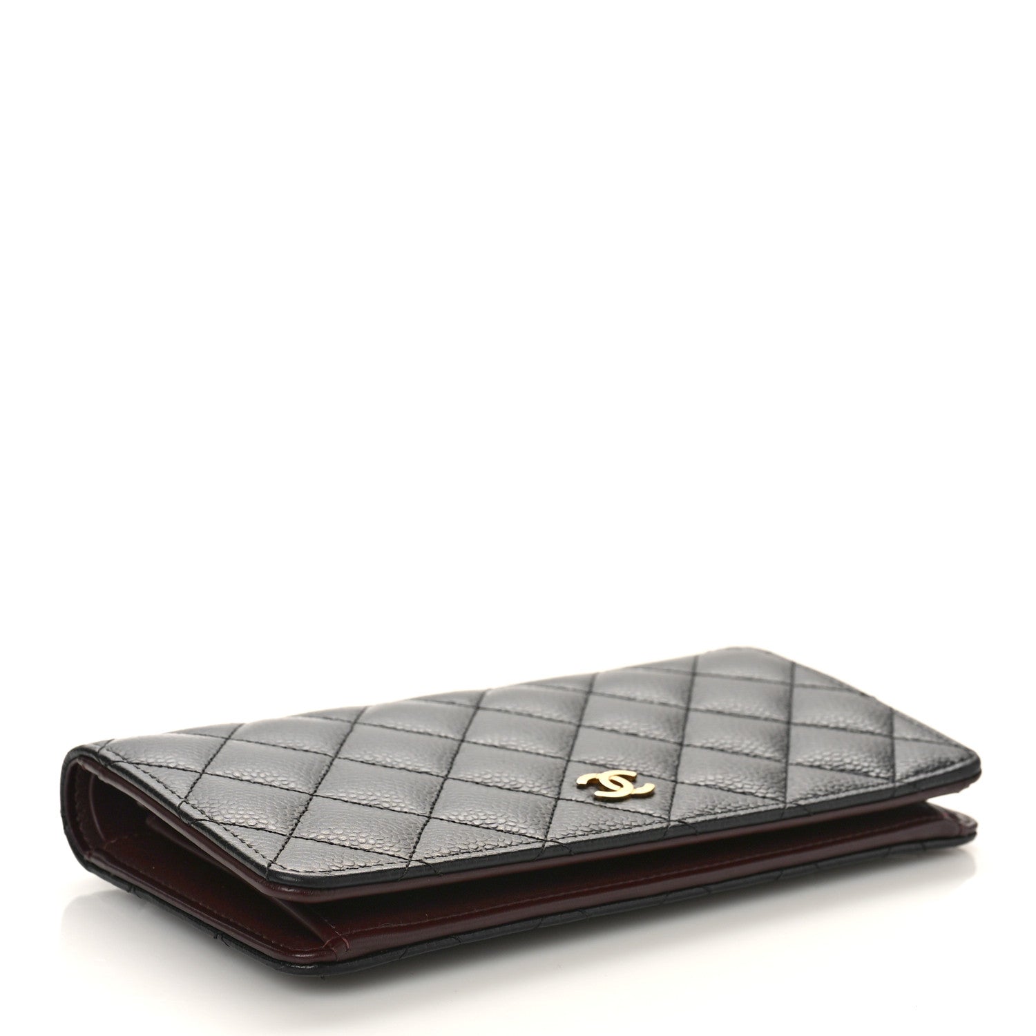 Chanel Caviar Quilted Yen Wallet Black 4 of 9
