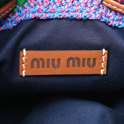 Miu Miu Fabric Crochet Drawstring Pouch Multicolor 5 of 9