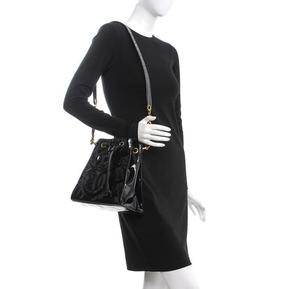 Chanel Patent Drawstring CC Shoulder Bag Black 2 of 9