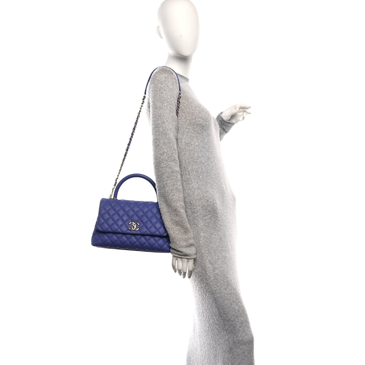 Chanel Caviar Quilted Small Coco Handle Flap Dark Purple 2 of 10