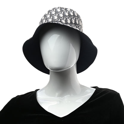 Christian Dior Polyester Cotton Oblique Teddy-D Brim Bucket Hat 57 Black 2 of 6