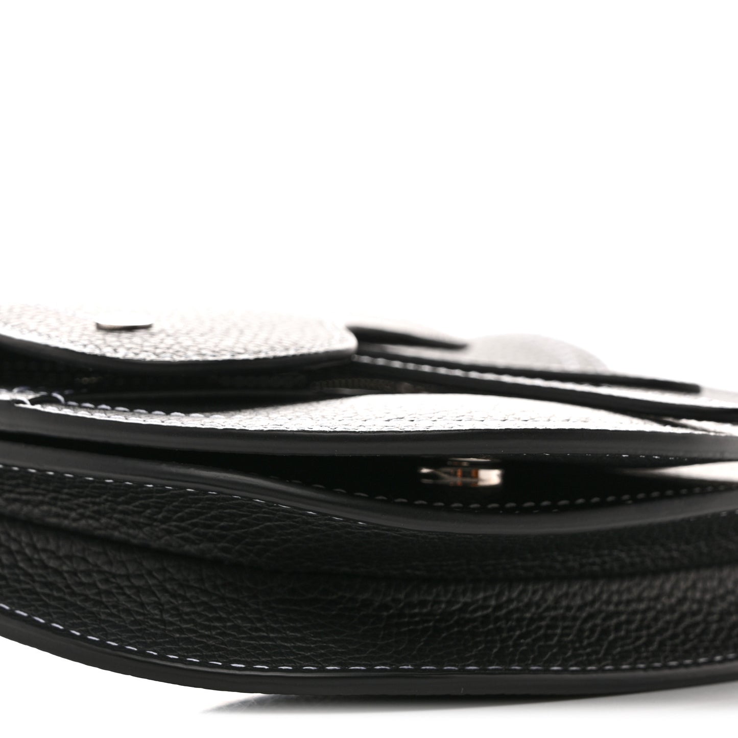 X KAWS Grained Calfskin Saddle Pouch Black