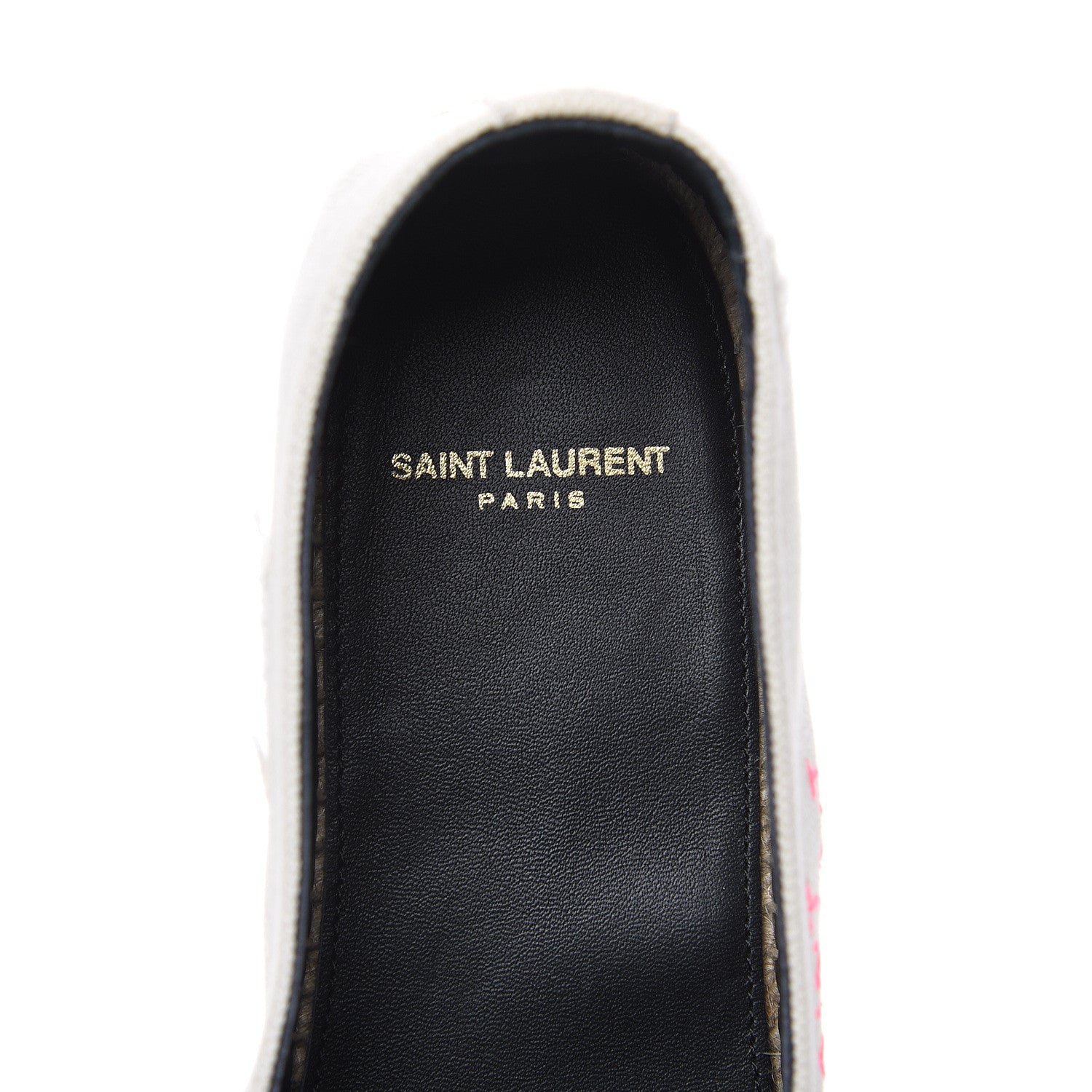 Saint Laurent Canvas Elba Logo Embroidered Espadrilles 39 Panna 7 of 10