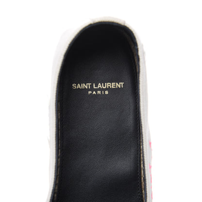 Saint Laurent Canvas Elba Logo Embroidered Espadrilles 39 Panna 7 of 10