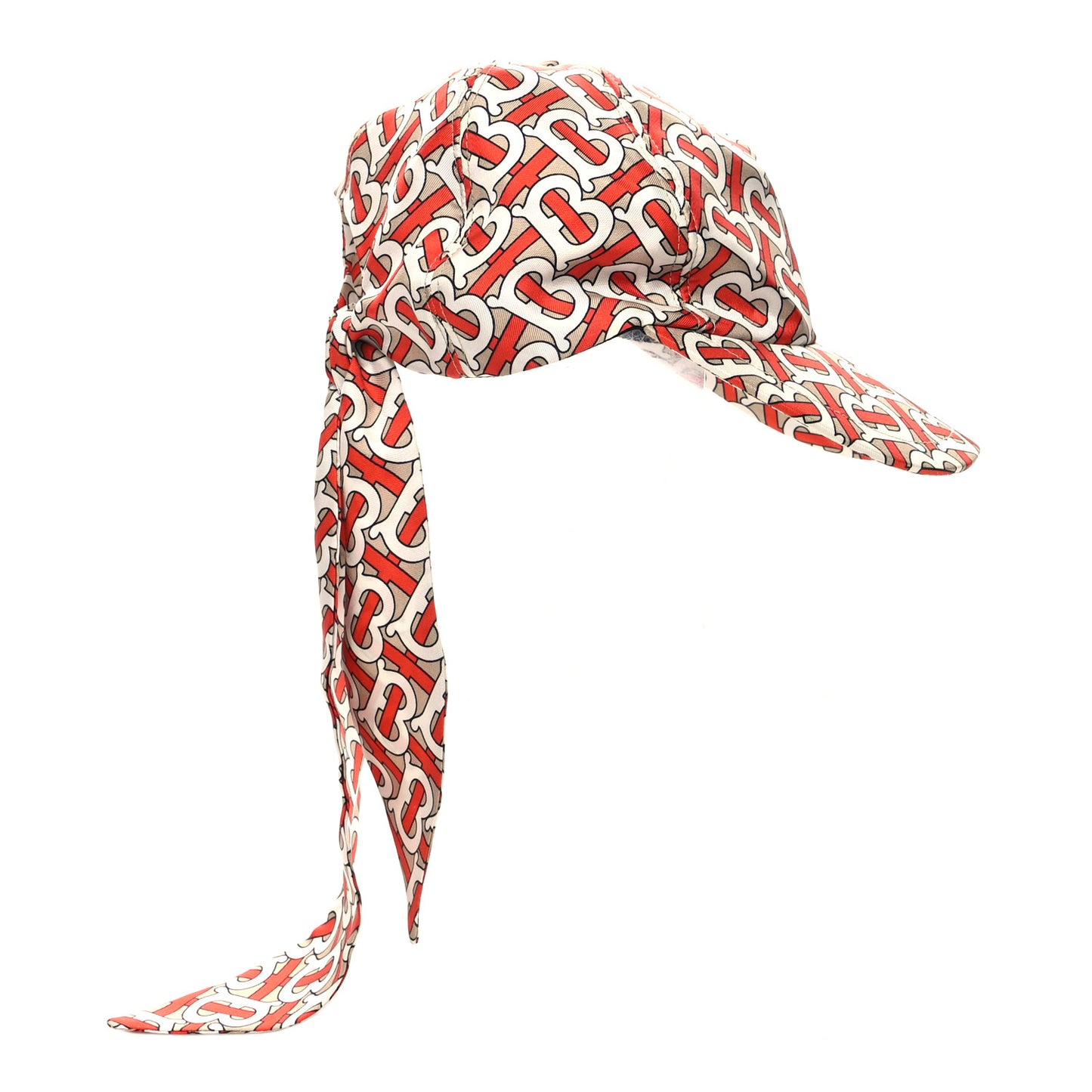Silk TB Monogram Foulard Baseball Hat S Vermillion