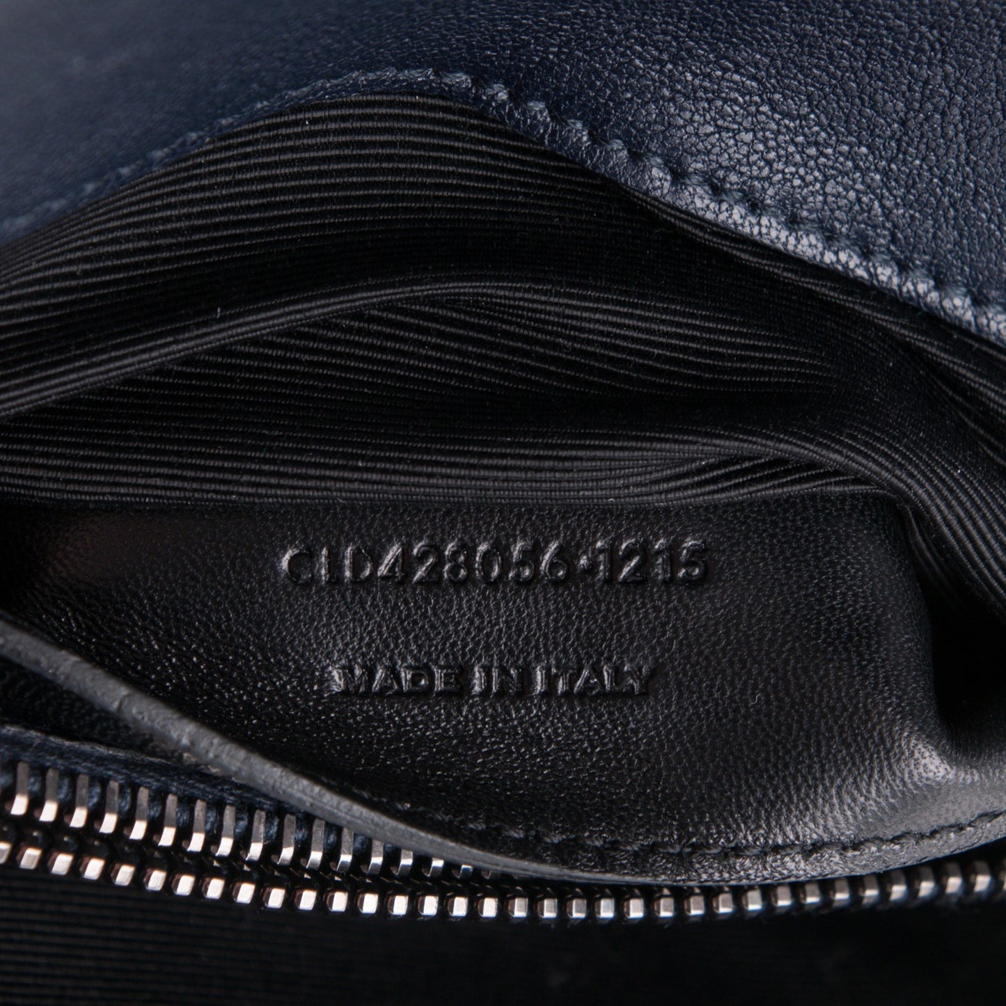 Sheepskin Matelasse Chevron Monogram Medium College Bag Navy