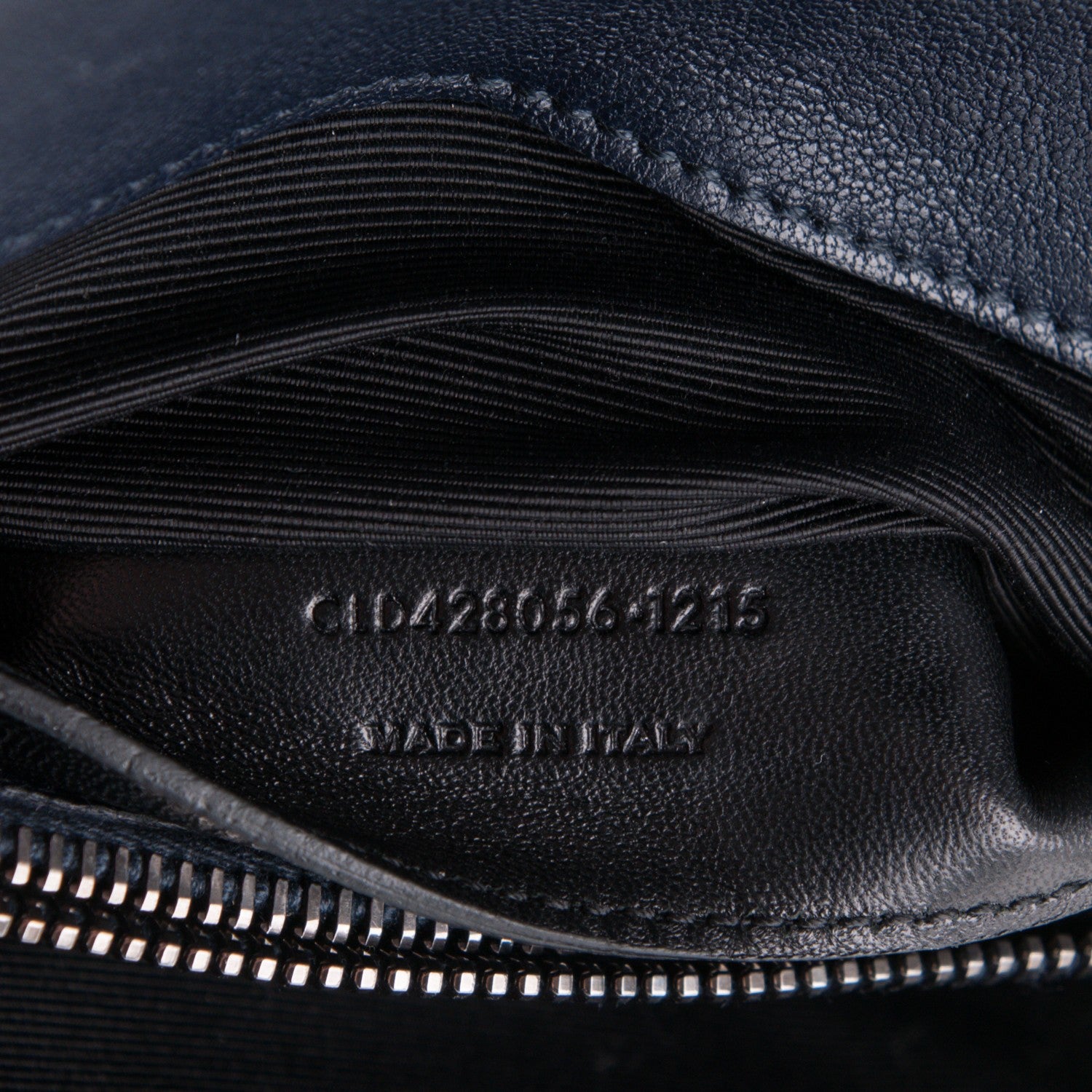 Saint Laurent Sheepskin Matelasse Chevron Monogram Medium College Bag Navy 7 of 7