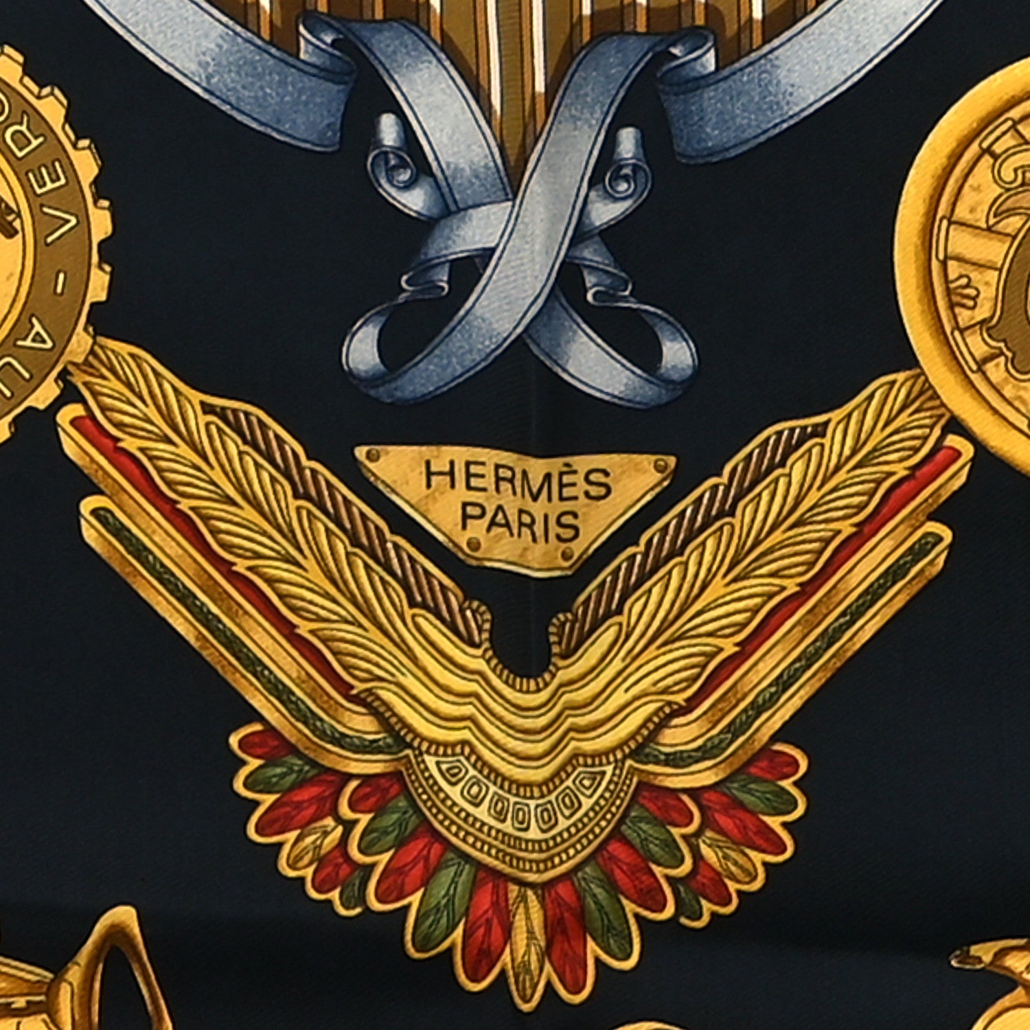 Hermes Silk Les Parures Du Vent Scarf 90 Black 2 of 3