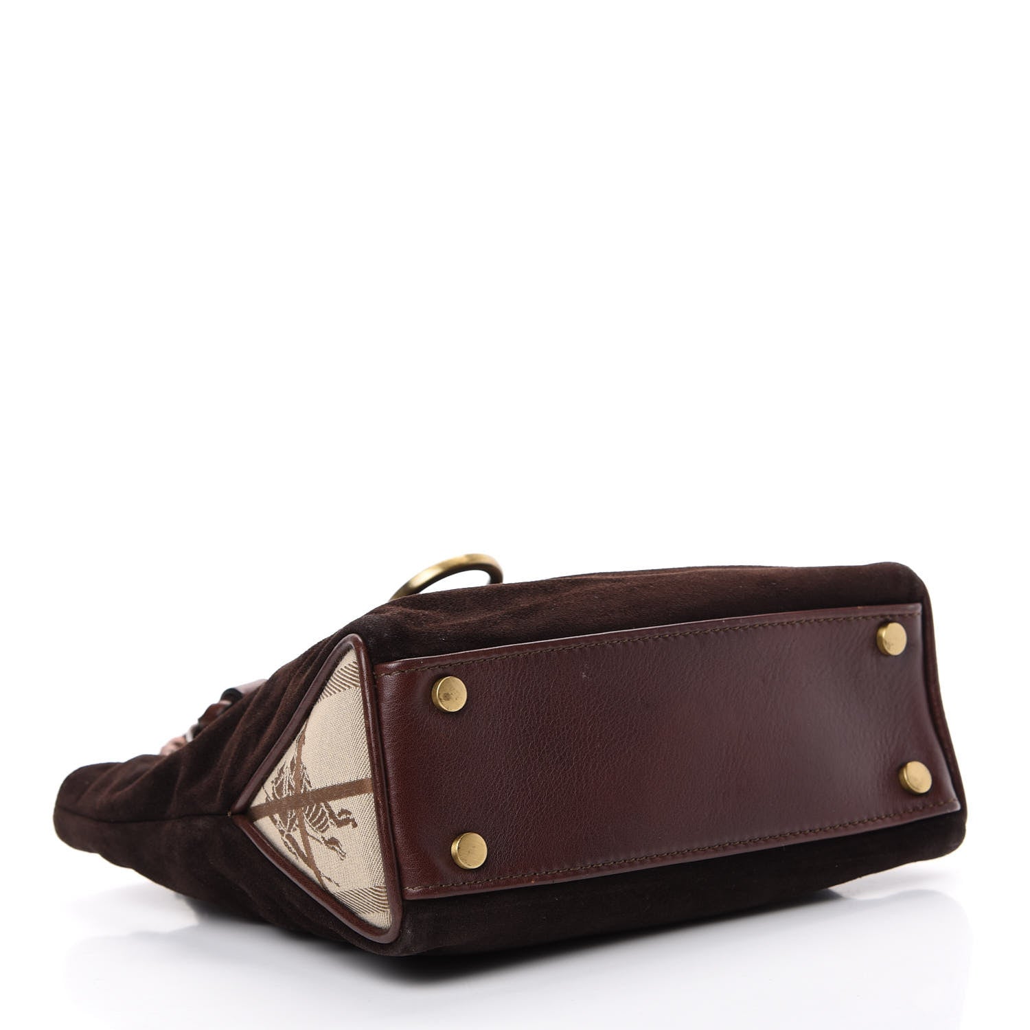 Burberry Suede Tote Brown 3 of 15
