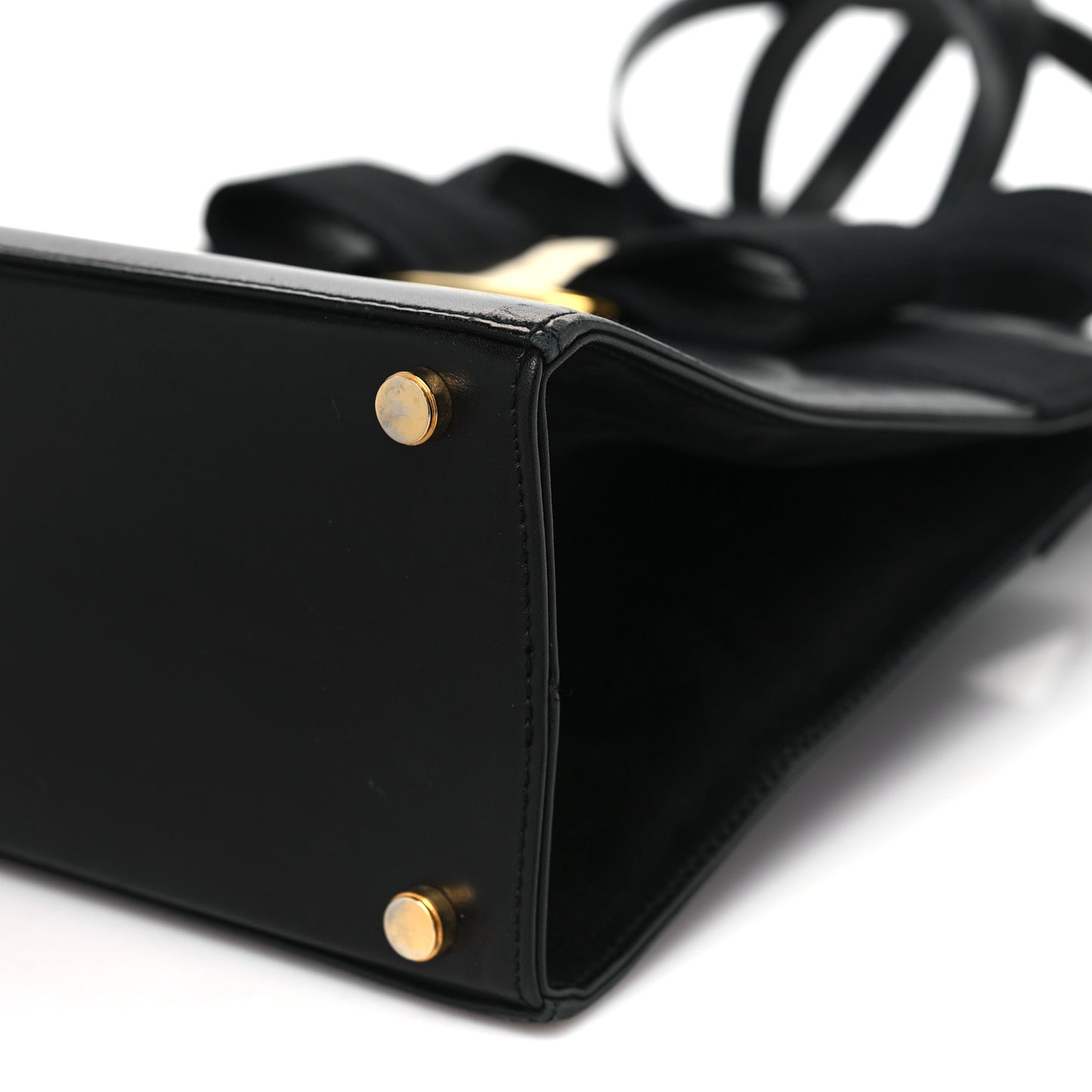 Calfskin Medium Vara Bow Top Handle Tote Black