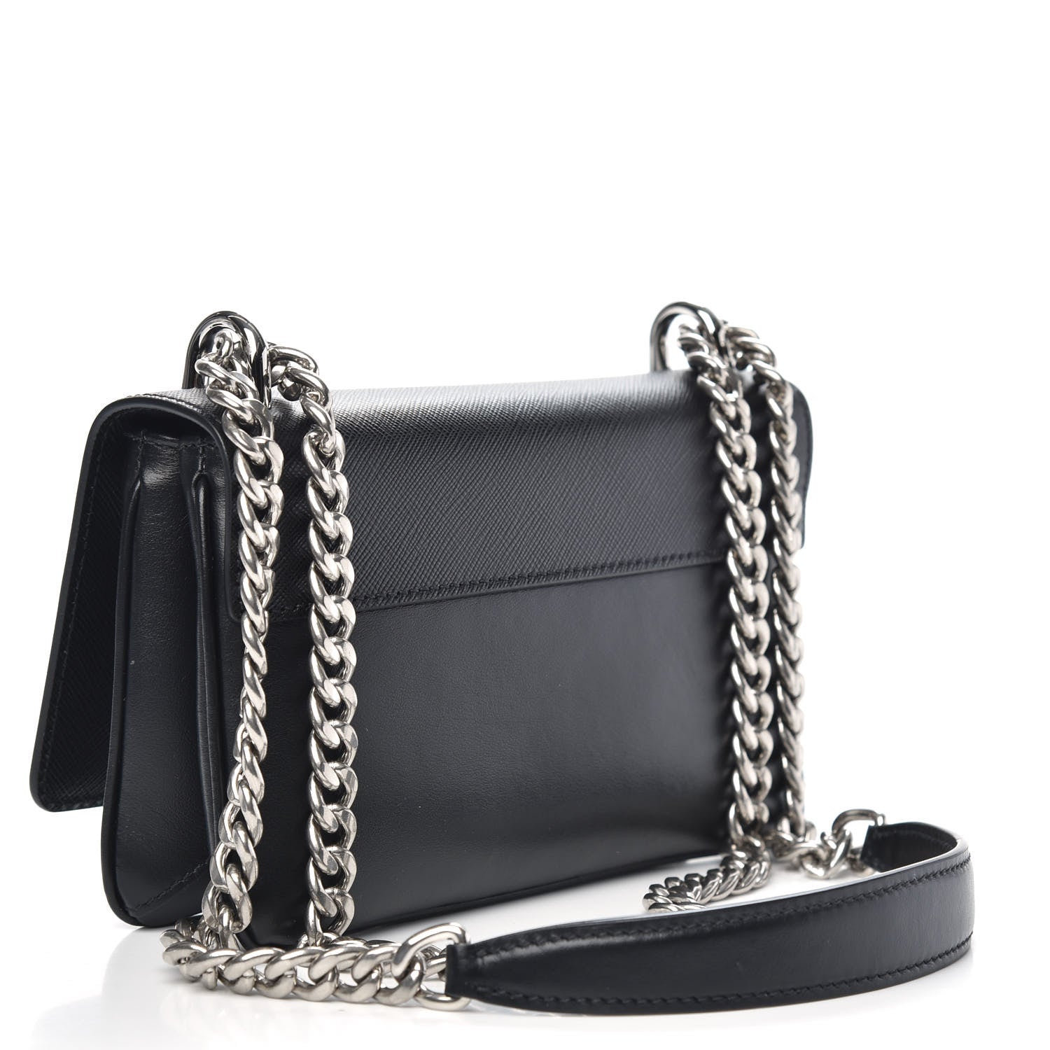 Prada Saffiano Flap Bag Black 3 of 8