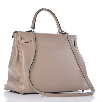 Hermes Taurillon Clemence Kelly Retourne 35 Gris Tourterelle 4 of 80