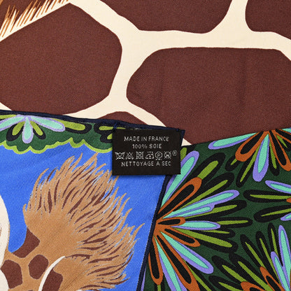 Hermes Silk The Three Graces Scarf 90 Bleu Vif Marron Vert 3 of 8