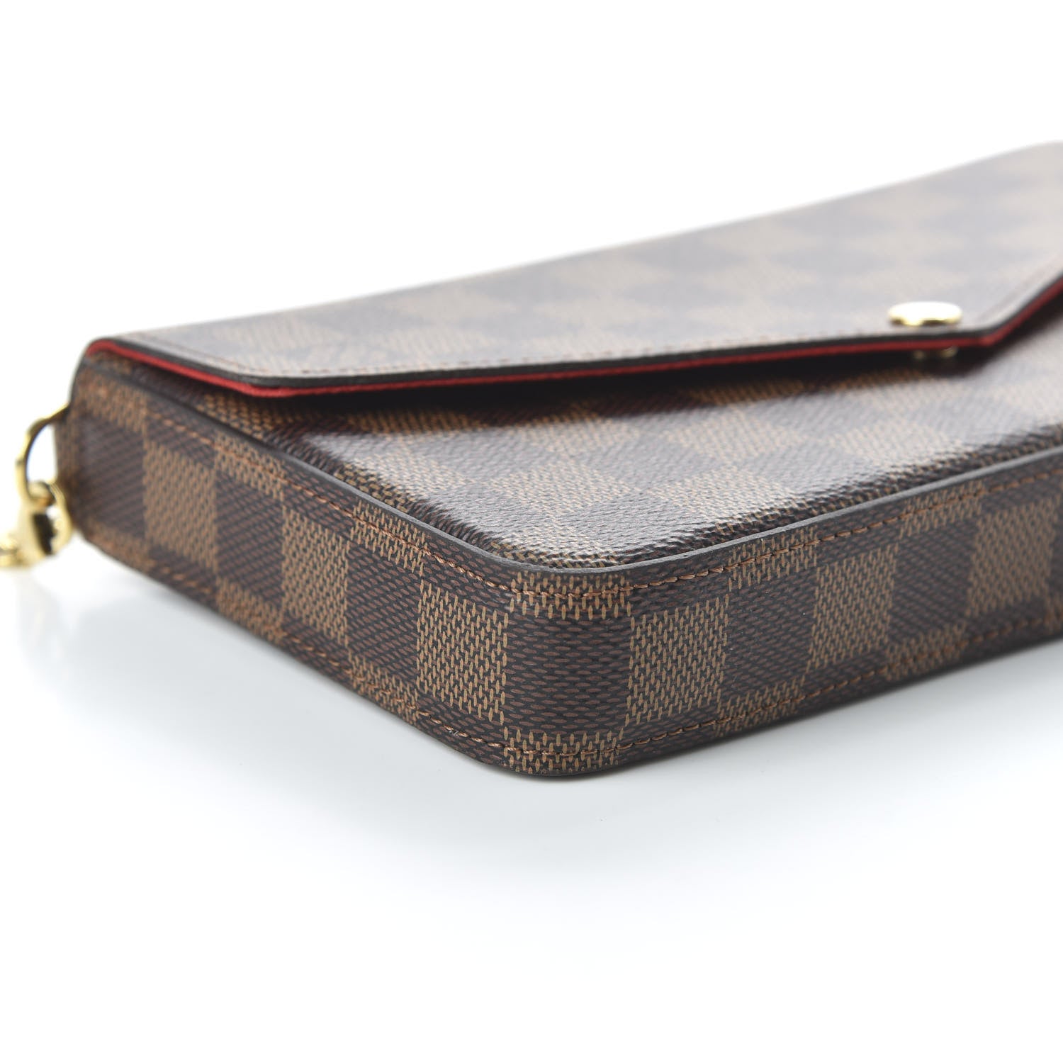 Louis Vuitton Damier Ebene Pochette Felicie Chain Wallet 6 of 10