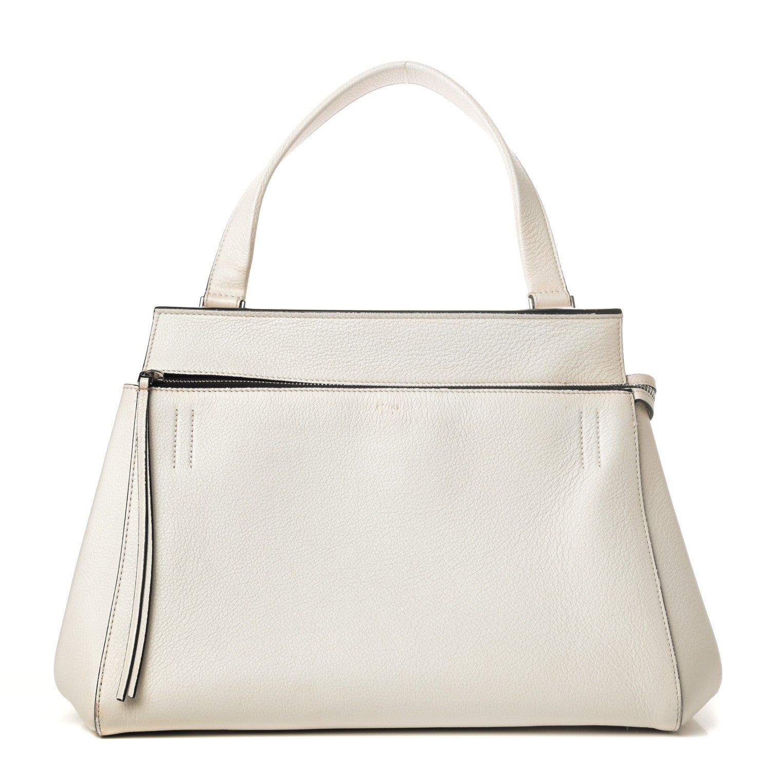Celine Grained Calfskin Medium Edge Shoulder Bag White 1 of 9