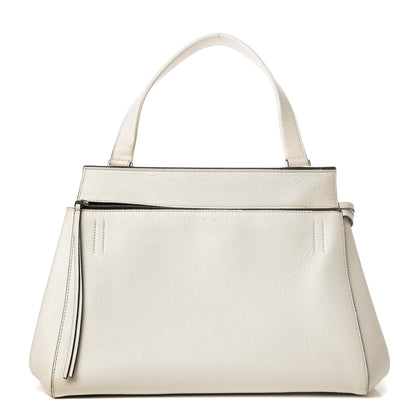 Celine Grained Calfskin Medium Edge Shoulder Bag White 1 of 9