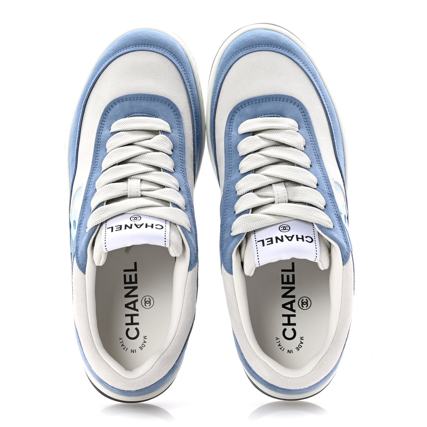 Suede Kidskin Womens CC Sneakers 39 White Blue