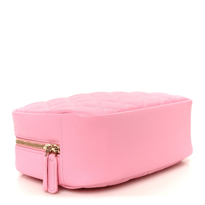 Chanel Caviar Quilted Medium Curvy Pouch Cosmetic Case Light Pink 4 of 10