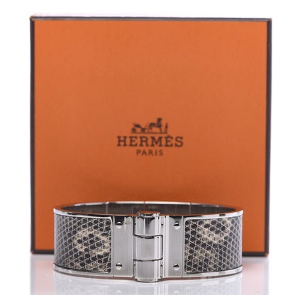 Hermes Lizard Charniere Cuir Wide Hinged Bracelet M Ombre 7 of 7