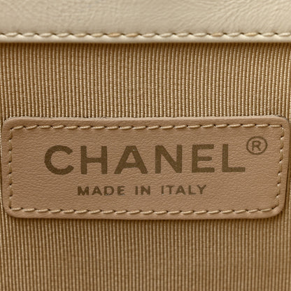 Chanel Glazed Calfskin Raffia Vanity Case Bag White Beige 6 of 13