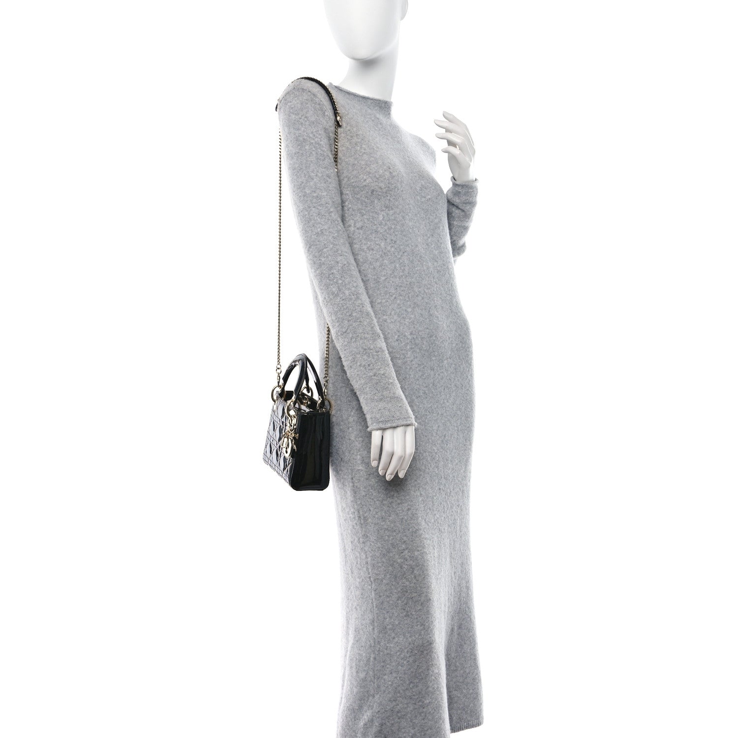Christian Dior Patent Cannage Mini Lady Dior Black 2 of 9