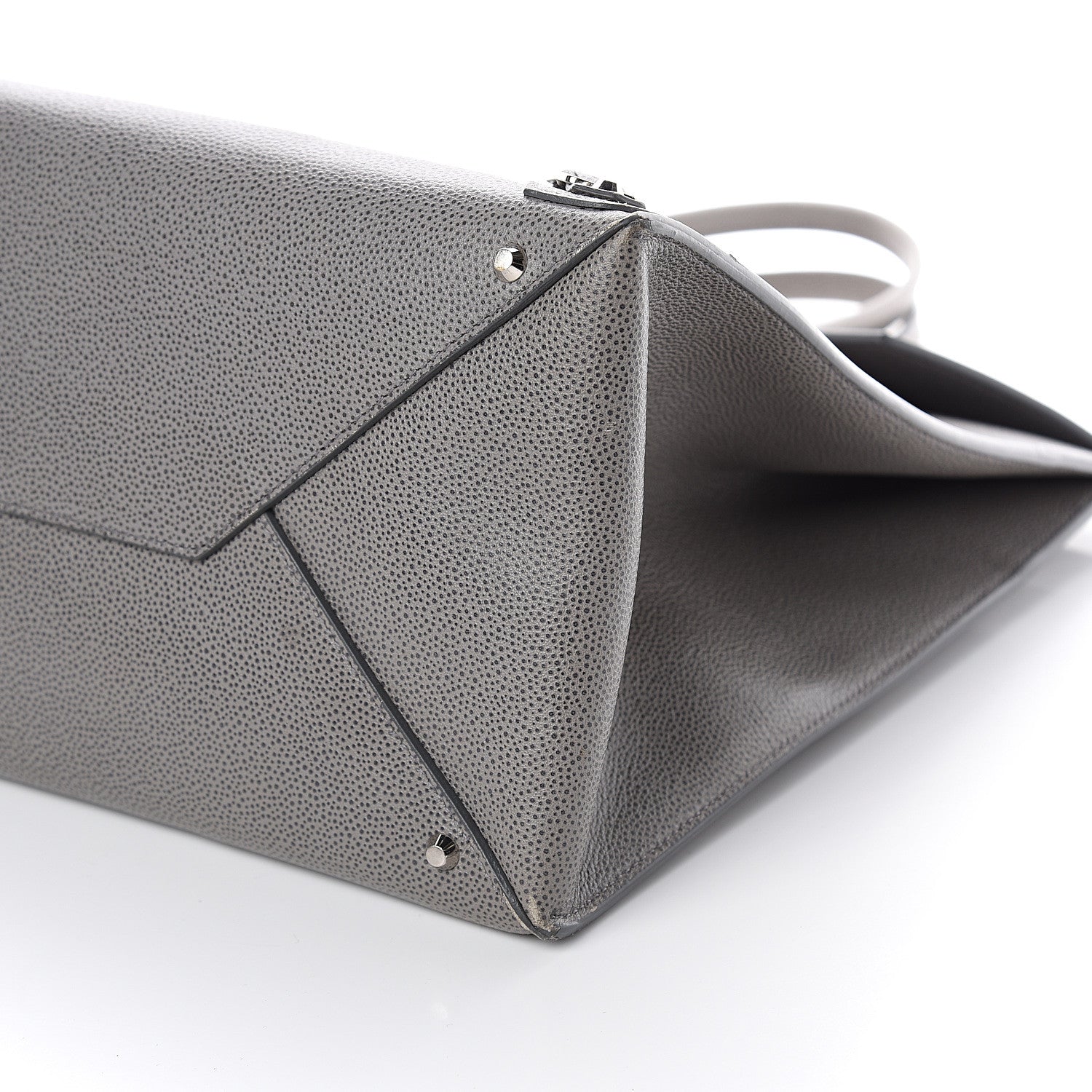 Balenciaga Grained Calfskin Papier Flap Tote Gris Pyrit 8 of 8