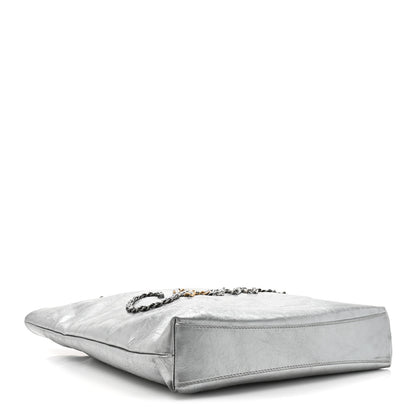 Chanel Calfskin Chain 20s Signe Tote Silver 4 of 13