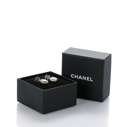 Chanel Crystal CC Drop Earrings Silver 4 of 4