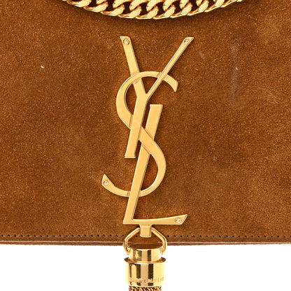 Saint Laurent Suede Small Classic Monogram Kate Tassel Satchel Light Ochre 8 of 12