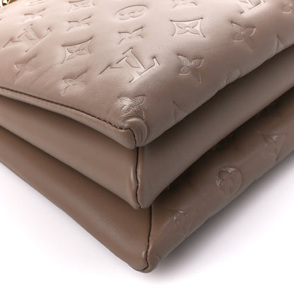 Louis Vuitton Lambskin Embossed Monogram Coussin MM Taupe 8 of 9