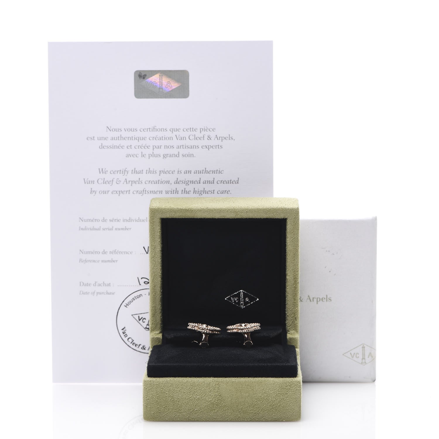Van Cleef & Arpels 18K Rose Gold Vintage Alhambra Earrings 6 of 6