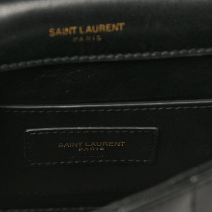 Saint Laurent Lambskin Matelasse Monogram Small Vicky Chain Bag Black 6 of 10