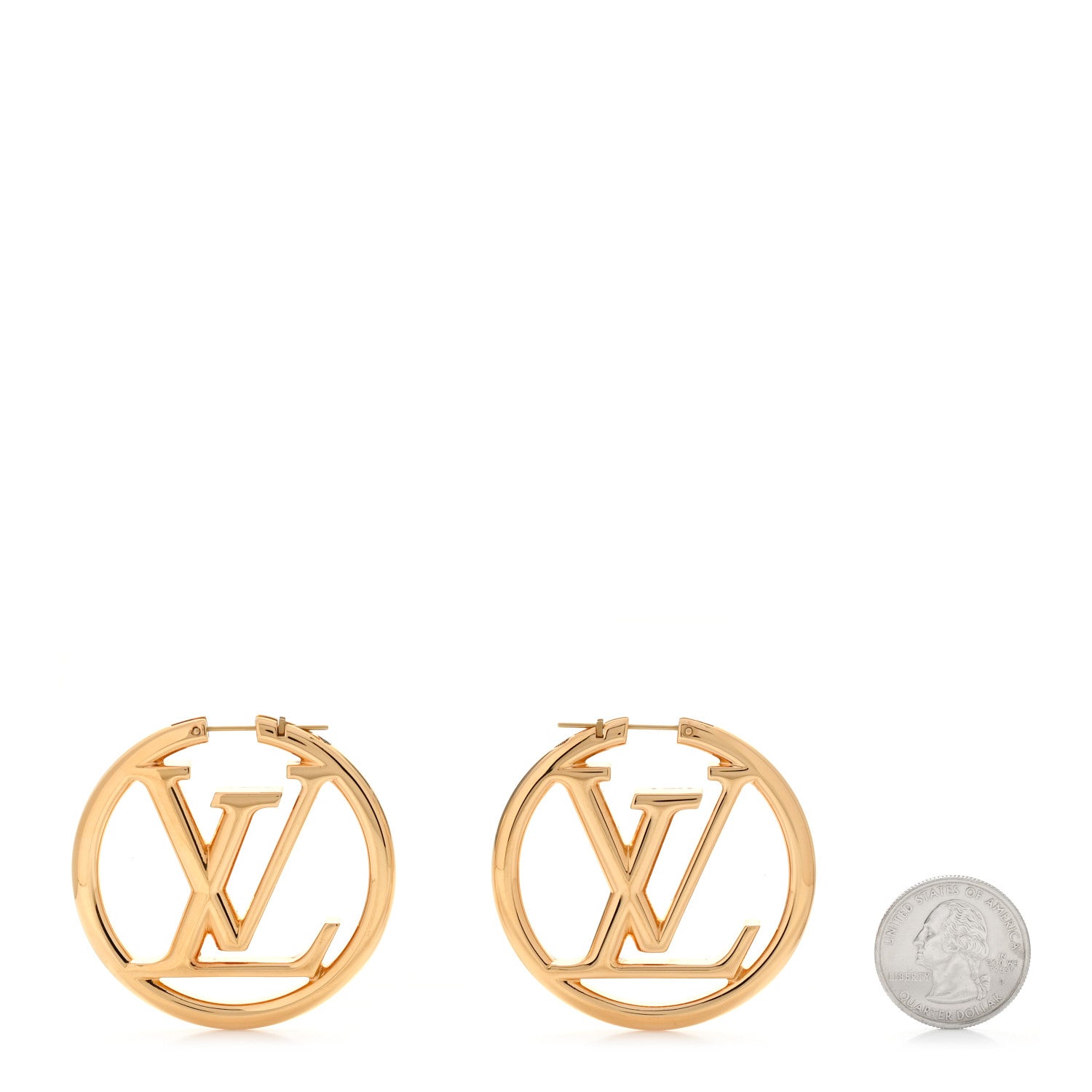 Louis Vuitton Metal Louise Hoop Earrings Gold 2 of 6